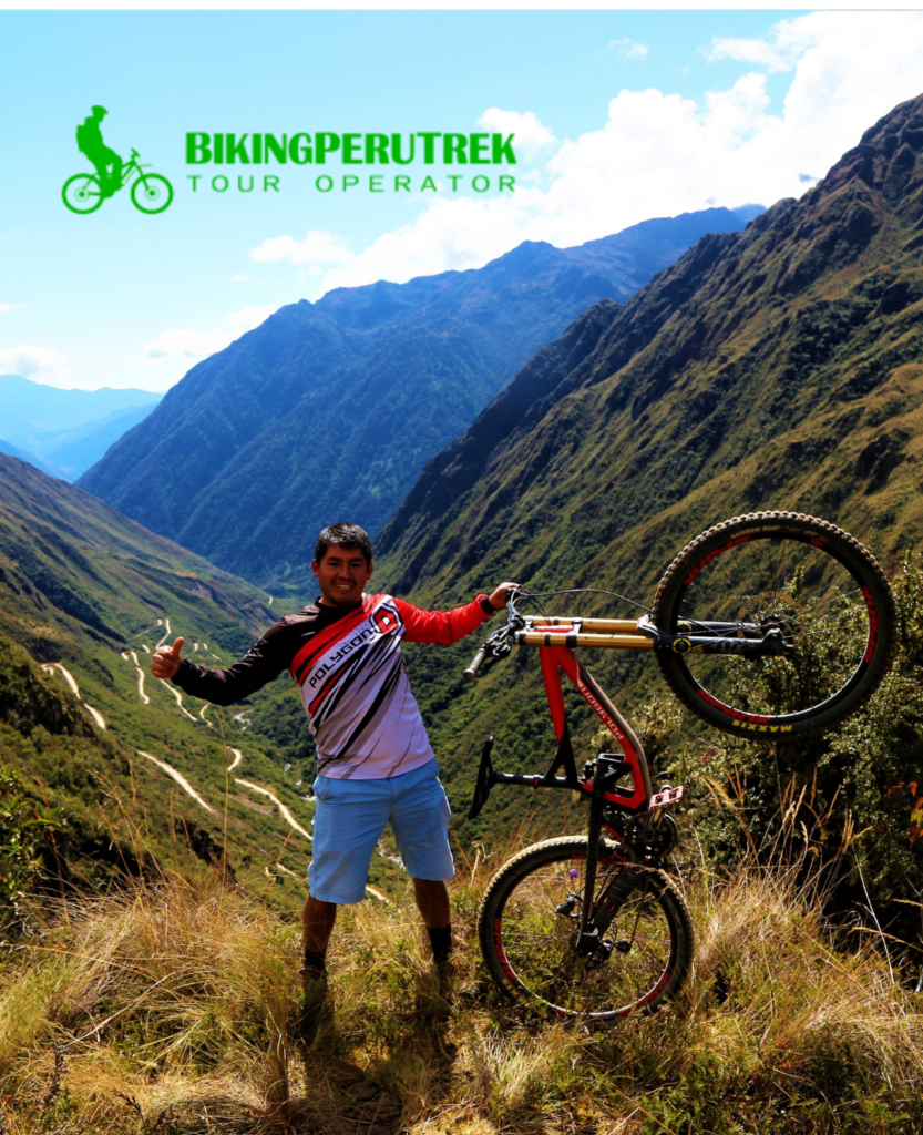Cyclists exploring the Andes