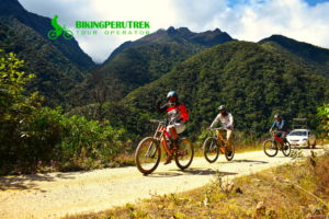 MTB riders crossing cloud forest trails in Peru